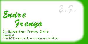 endre frenyo business card
